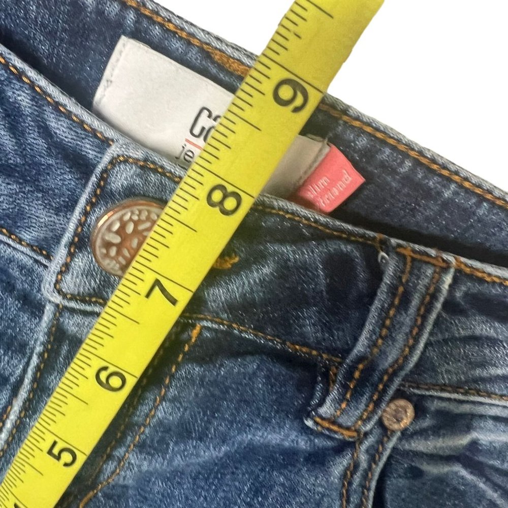 CAbi Patchwork Slim Boyfriend Low Rise Medium Wash Jeans 2 - Picture 7 of 13